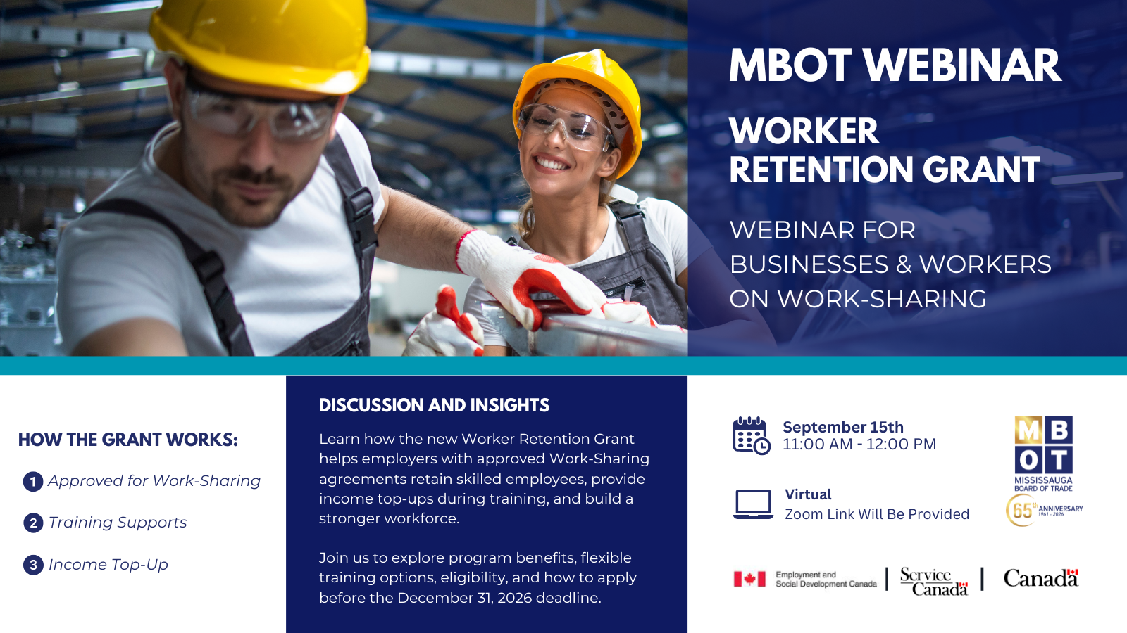MBOT Webinar - Worker Retention Grant For Businesses and Workers on Work-Sharing